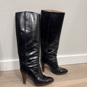 Casper boots Made in Spain Black Leather Heeled Boots